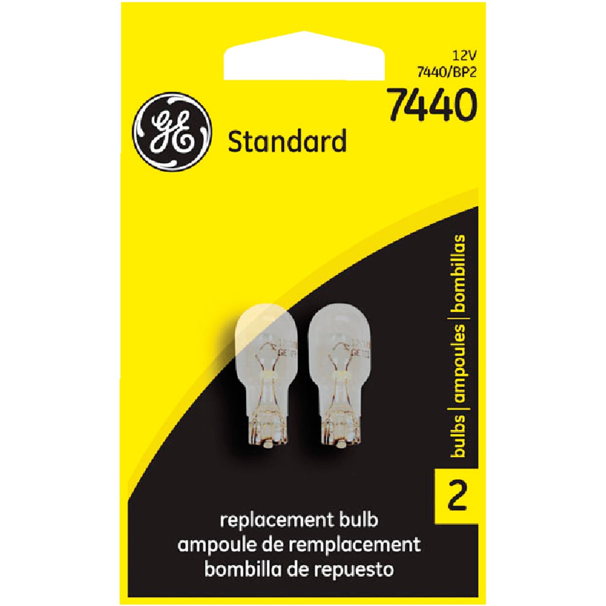 GE 12V 7440 Miniature Incandescent Automotive Bulb (2-Pack)