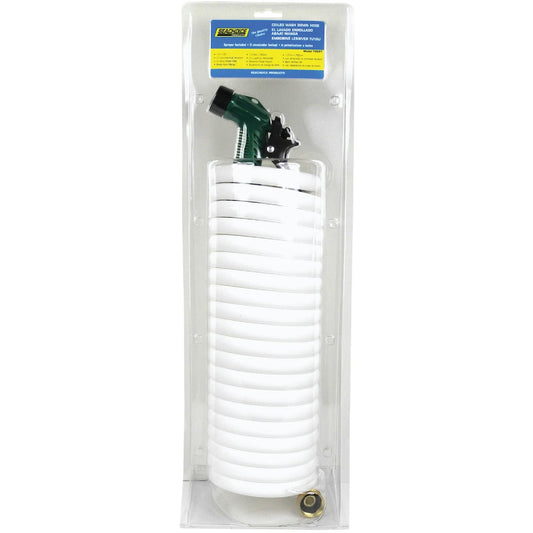 Seachoice 1/2 In. Dia x 25 Ft. L White Coiled Washdown Hose w/Sprayer and Fittings