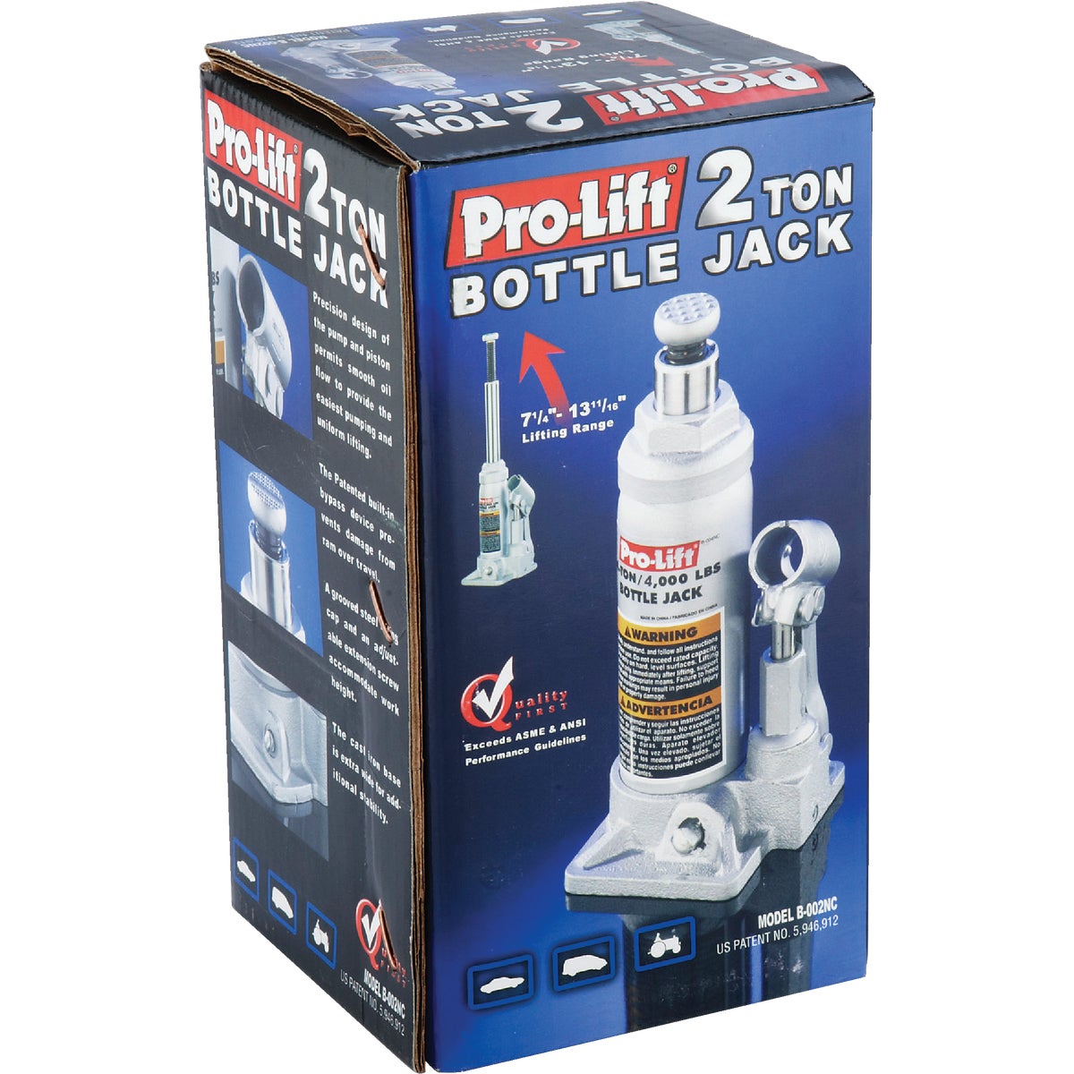 Pro-Lift 2-Ton Hydraulic Bottle Jack