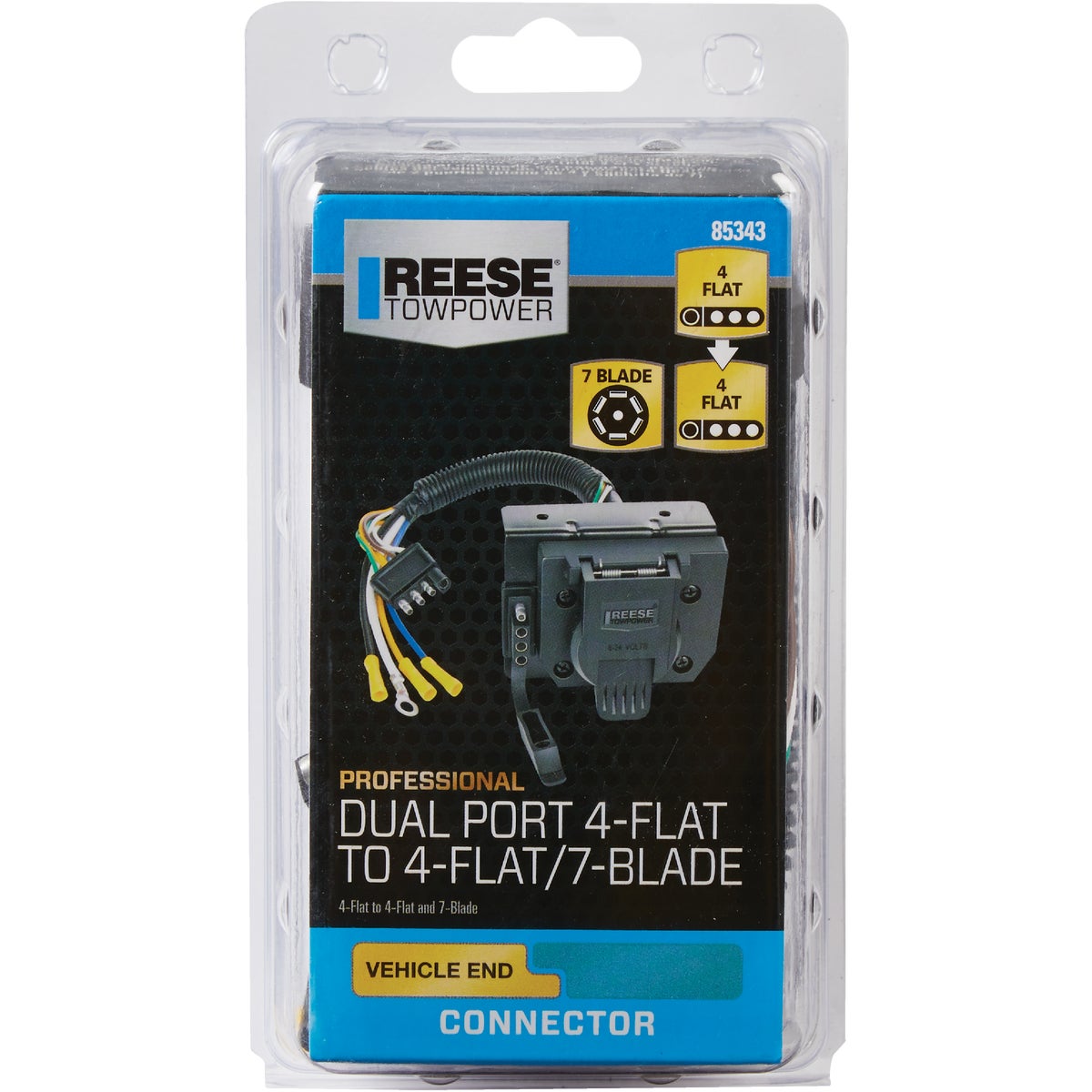 Reese Towpower 7-Flat & 4-Flat Dual Port Plug-In Adapter