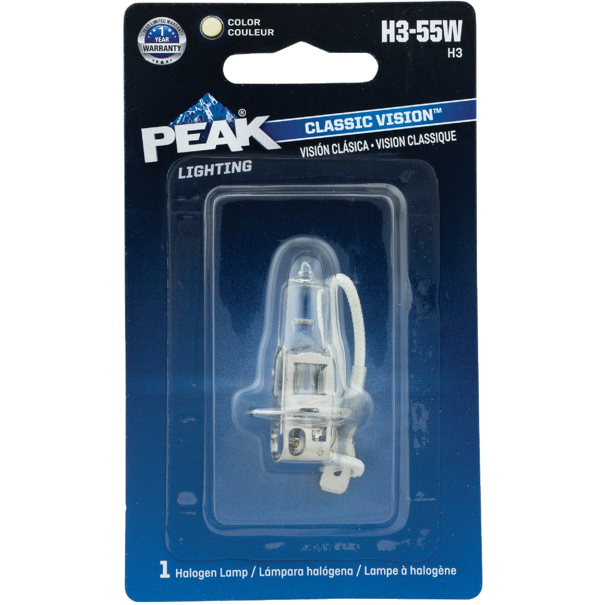 PEAK Classic Vision H3-55W 12.8V Halogen Automotive Bulb