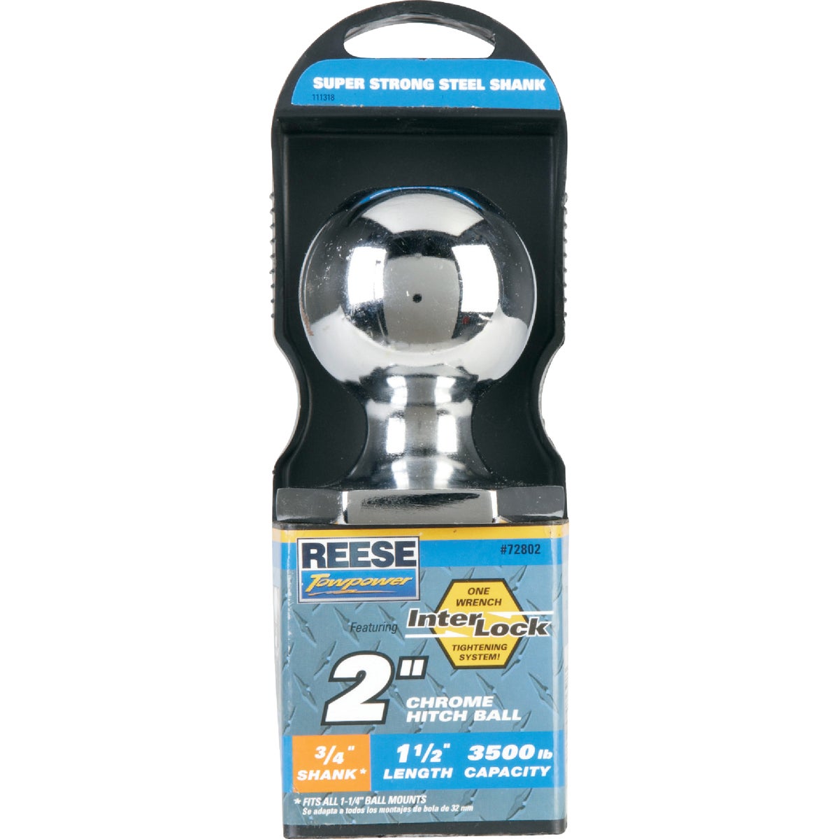 Reese Towpower Class II Interlock Hitch Ball, 2 In. x 3/4 In. x 1-1/2 In.