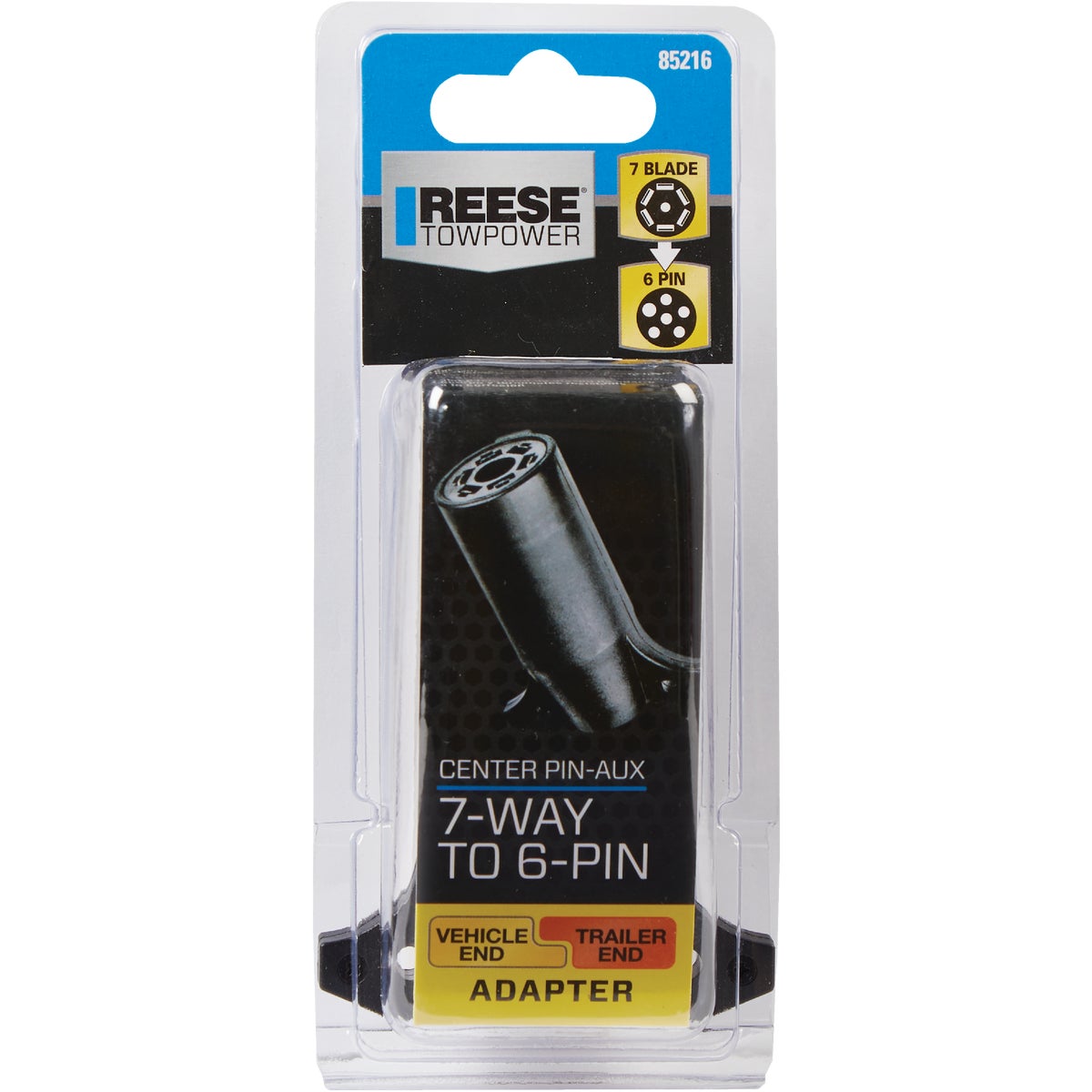 Reese Towpower 7-Blade to 6-Pin Center Pin Auxiliary Plug-In Adapter