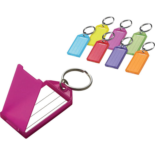 Lucky Line Assorted Transparent Colors 2-1/4 In. I.D. Key Tag with Ring, (100-Pack)