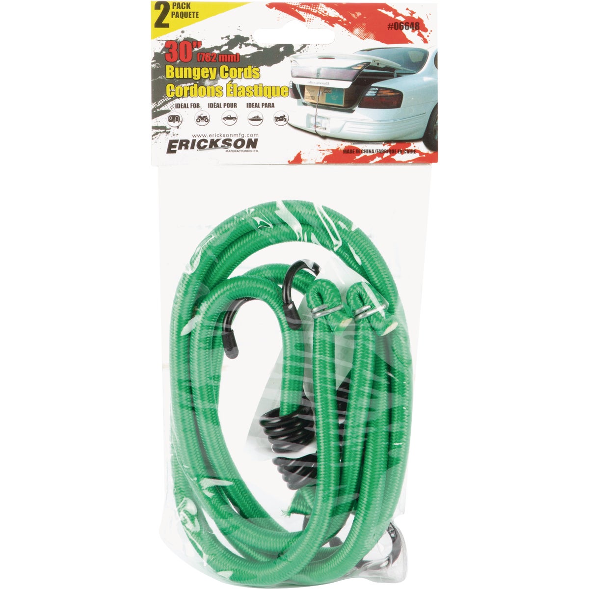 Erickson 9mm x 30" Vinyl Coated Steel Bungee Cord Set