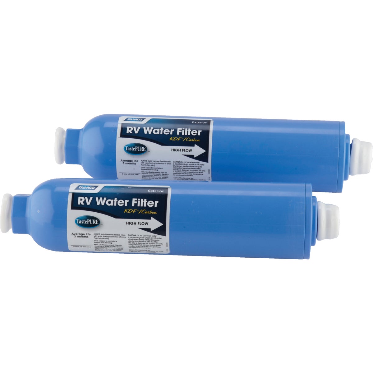 Camco Large Capacity, (Durable In-Line RV Water Filter, (2-Pack)