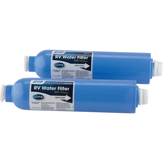 Camco Large Capacity, (Durable In-Line RV Water Filter, (2-Pack)