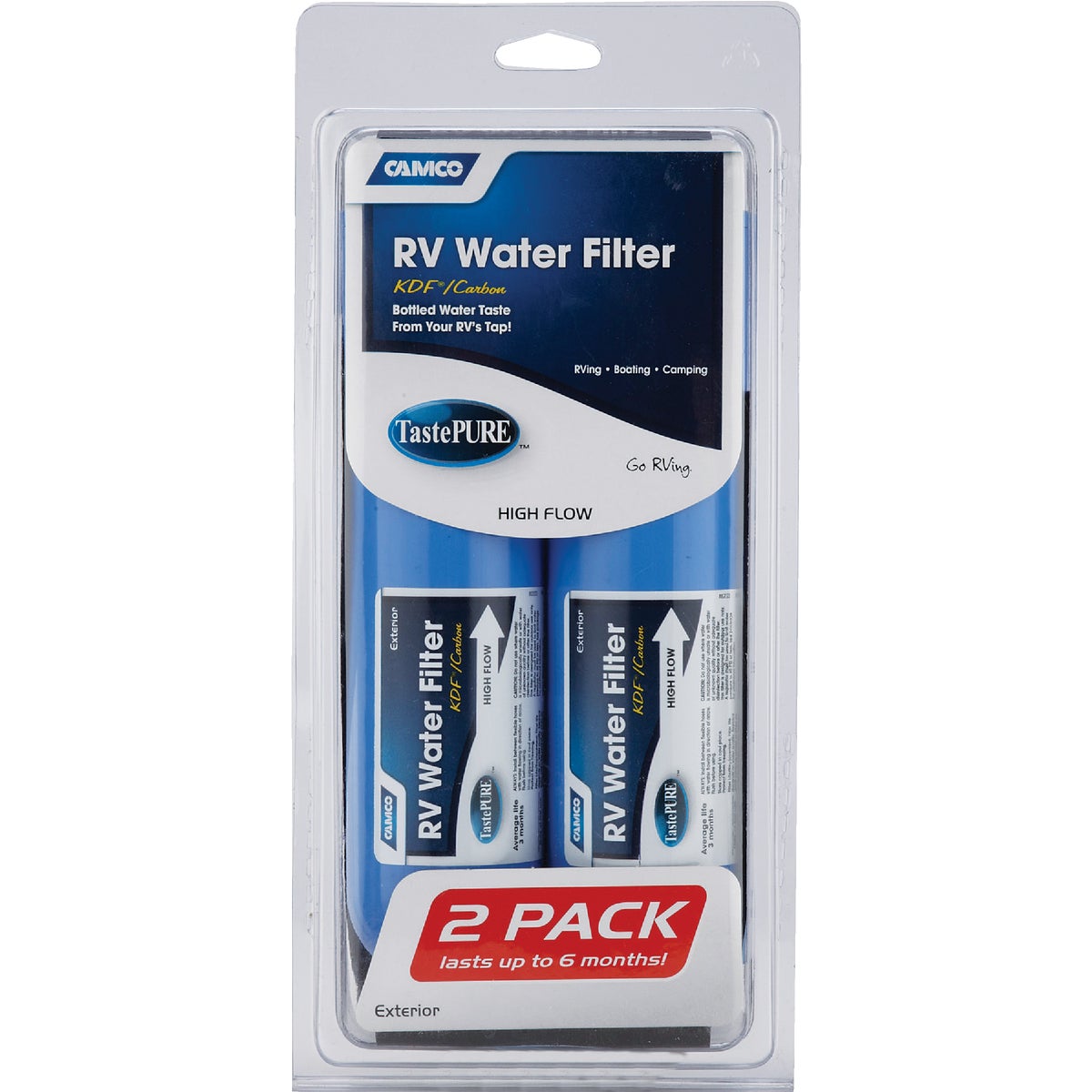 Camco Large Capacity, (Durable In-Line RV Water Filter, (2-Pack)