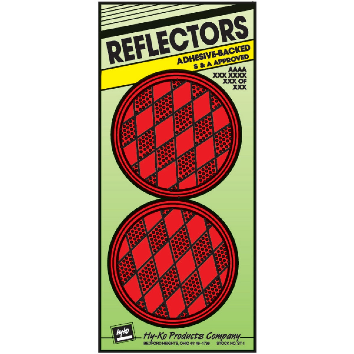 Hy-Ko 3-1/4 In. Dia. Round Red Press-On Reflector (2-Pack)