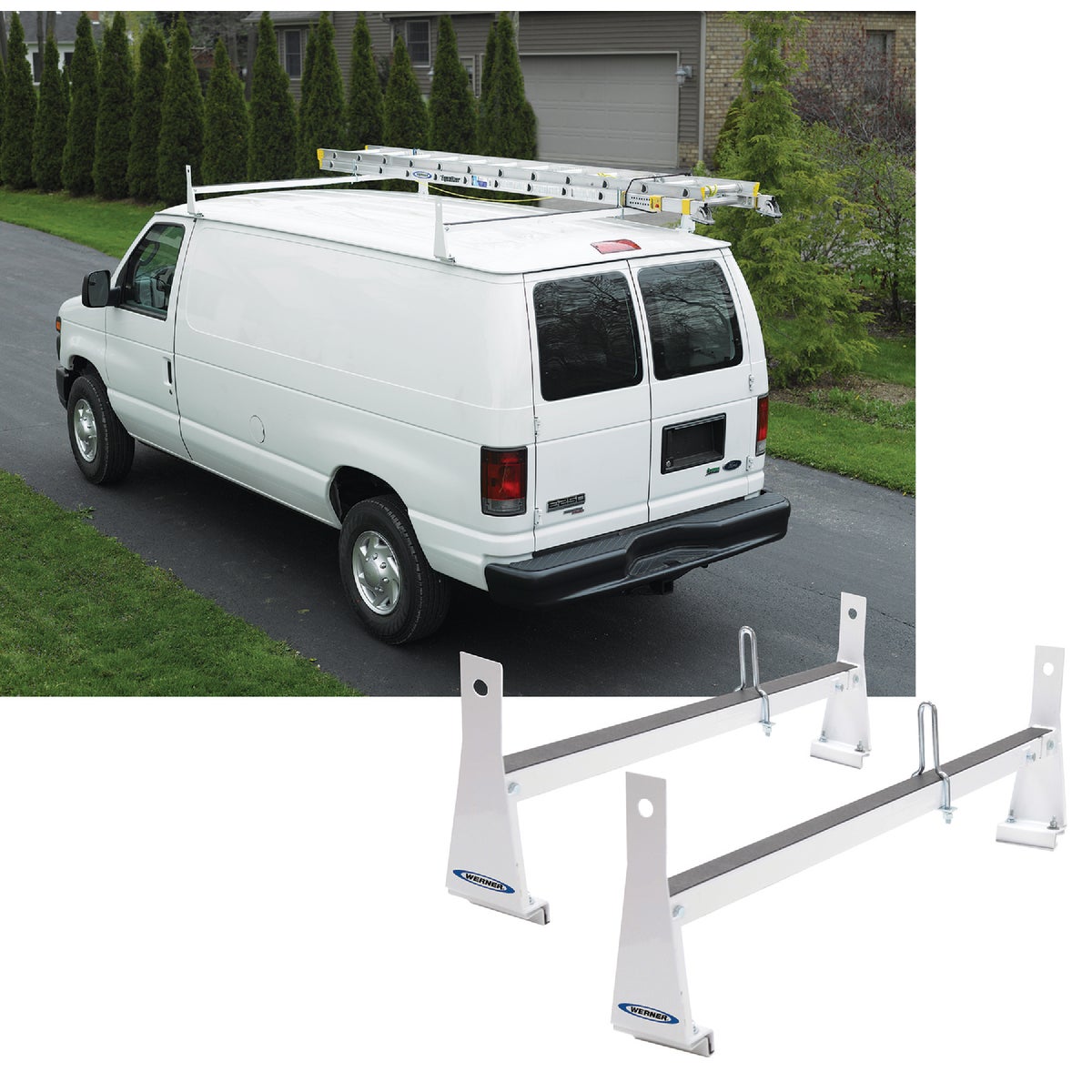 Werner Ladder 600 Lb Capacity White Van Rack