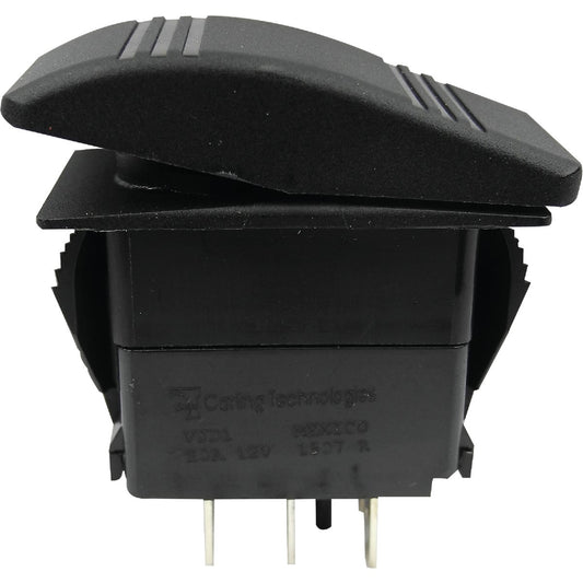 Seachoice Contura 20A 12V Black Non-Illuminated Rocker Switch, On/Off/On