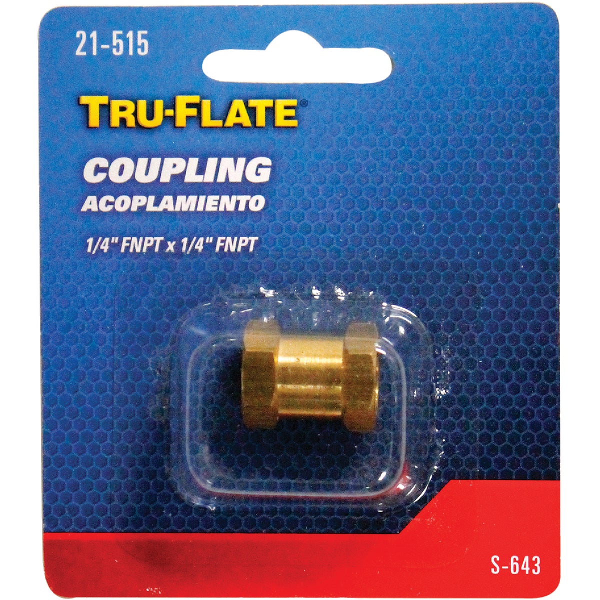 Tru-Flate Female 1/4 In. FNPT Brass Coupler