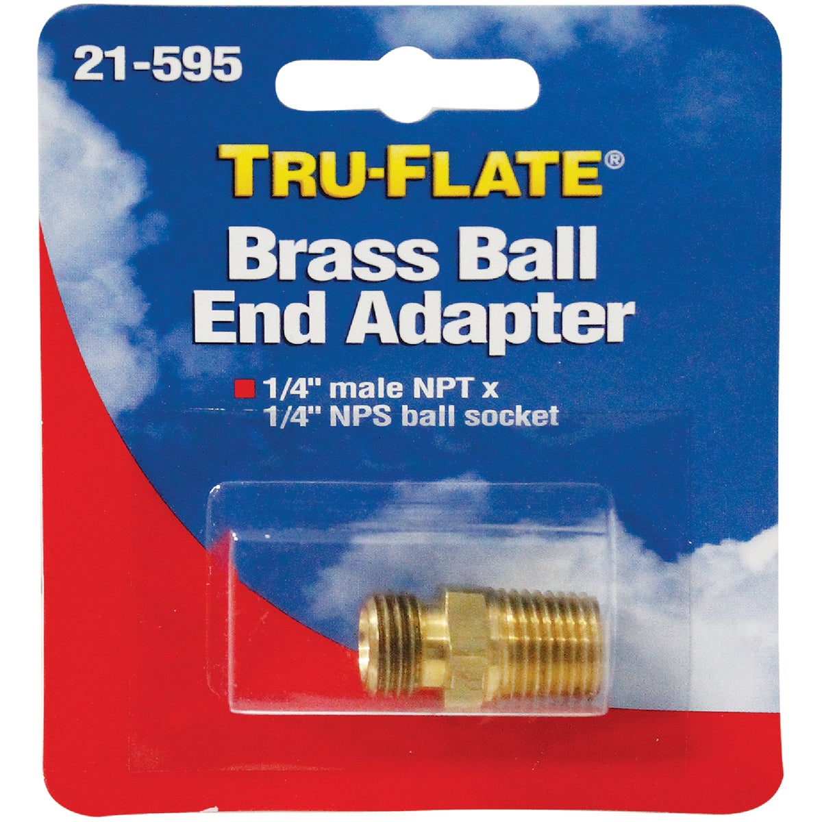 Tru-Flate 1/4 In. MNPT x 1/4 In. MNPS Brass Ball End Adapter