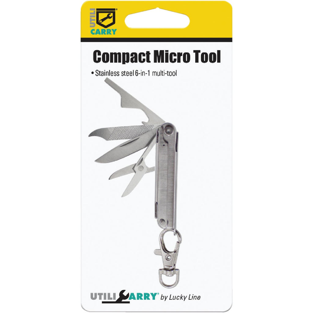 Lucky Line Utilicarry 6-In-1 Stainless Steel Compact Micro Tool