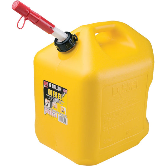 Midwest Can 5 Gal. Plastic Diesel Fuel Can, Yellow