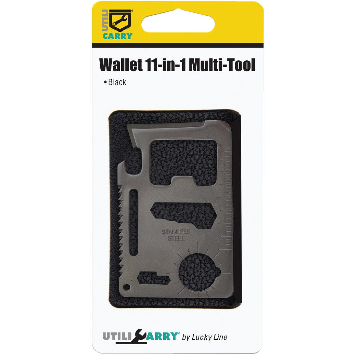 Lucky Line Utilicarry 11-in-1 Black Stainless Steel Wallet Multi-Tool