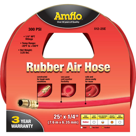 Amflo 1/4 In. x 25 Ft. Rubber Air Hose