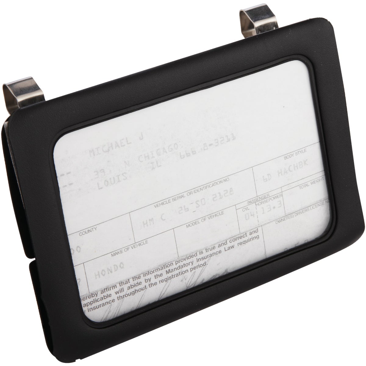 Custom Accessories Clip-On Car Certificate Holder