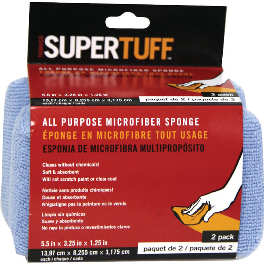 Trimaco SuperTuff 3-1/4 In. W x 5-1/2 In. L Microfiber Car Wash Sponge (2-Pack)