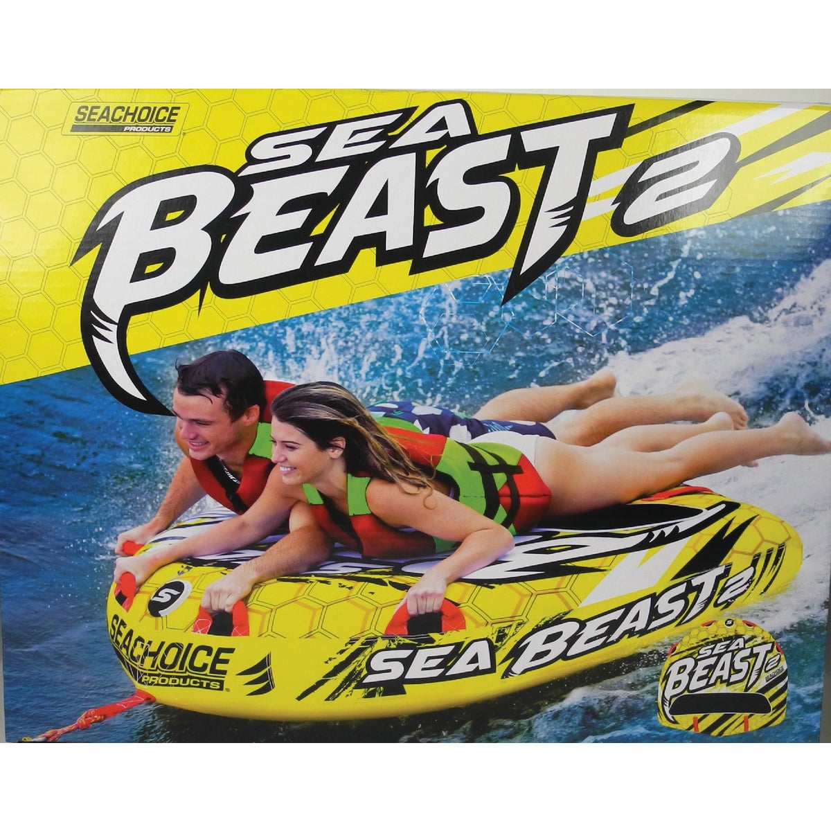 Seachoice Sea Beast2 60 In. x 56 In. Open Top Towable Tube, 1 to 2 Rider (340 Lb.)