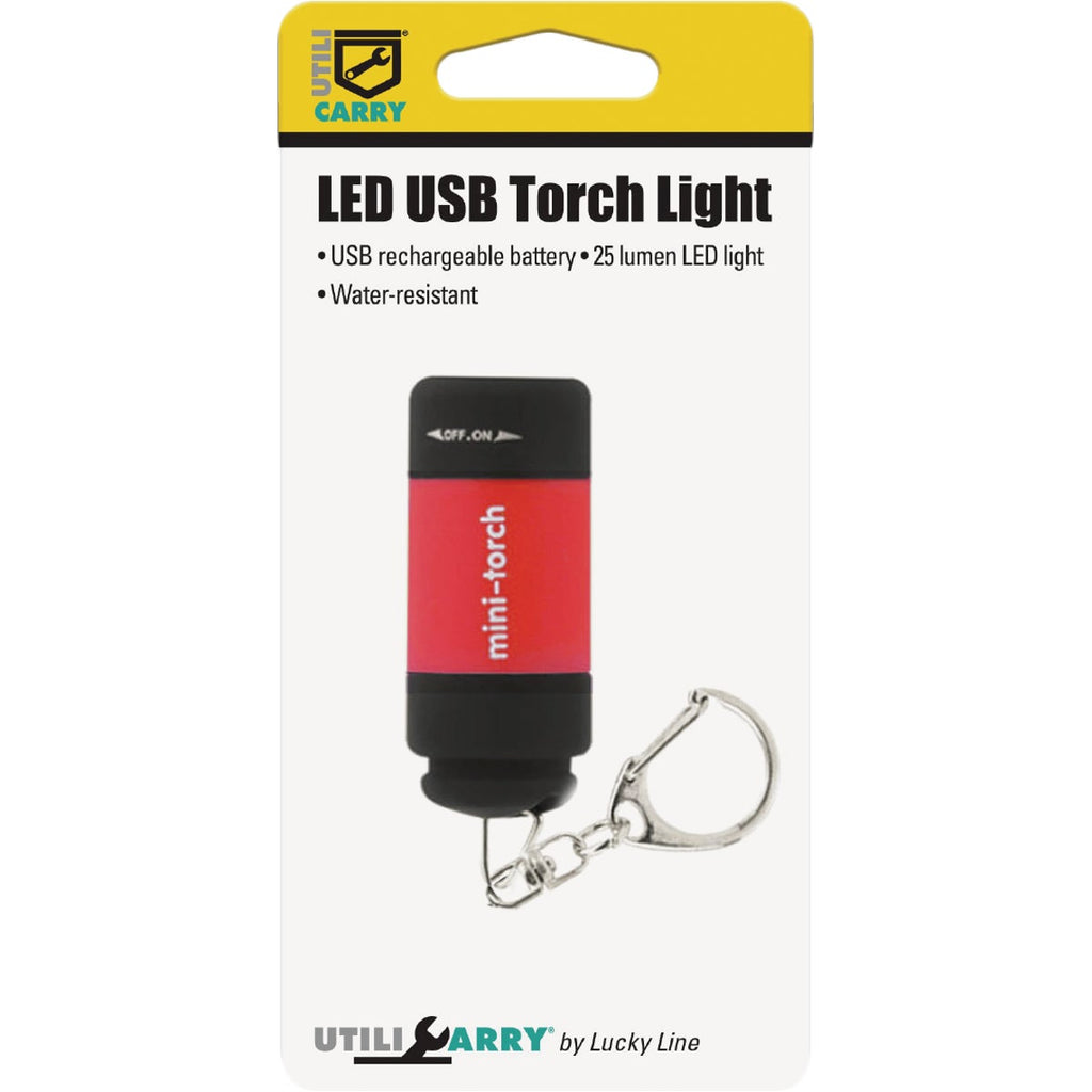 Lucky Line Utilicarry LED USB Mini Torch Key Ring Light