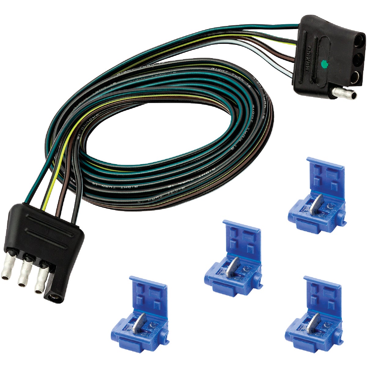 Reese Towpower 4-Flat Loop 48 In. Vehicle/12 In. Trailer Connector Set with Splice Connectors