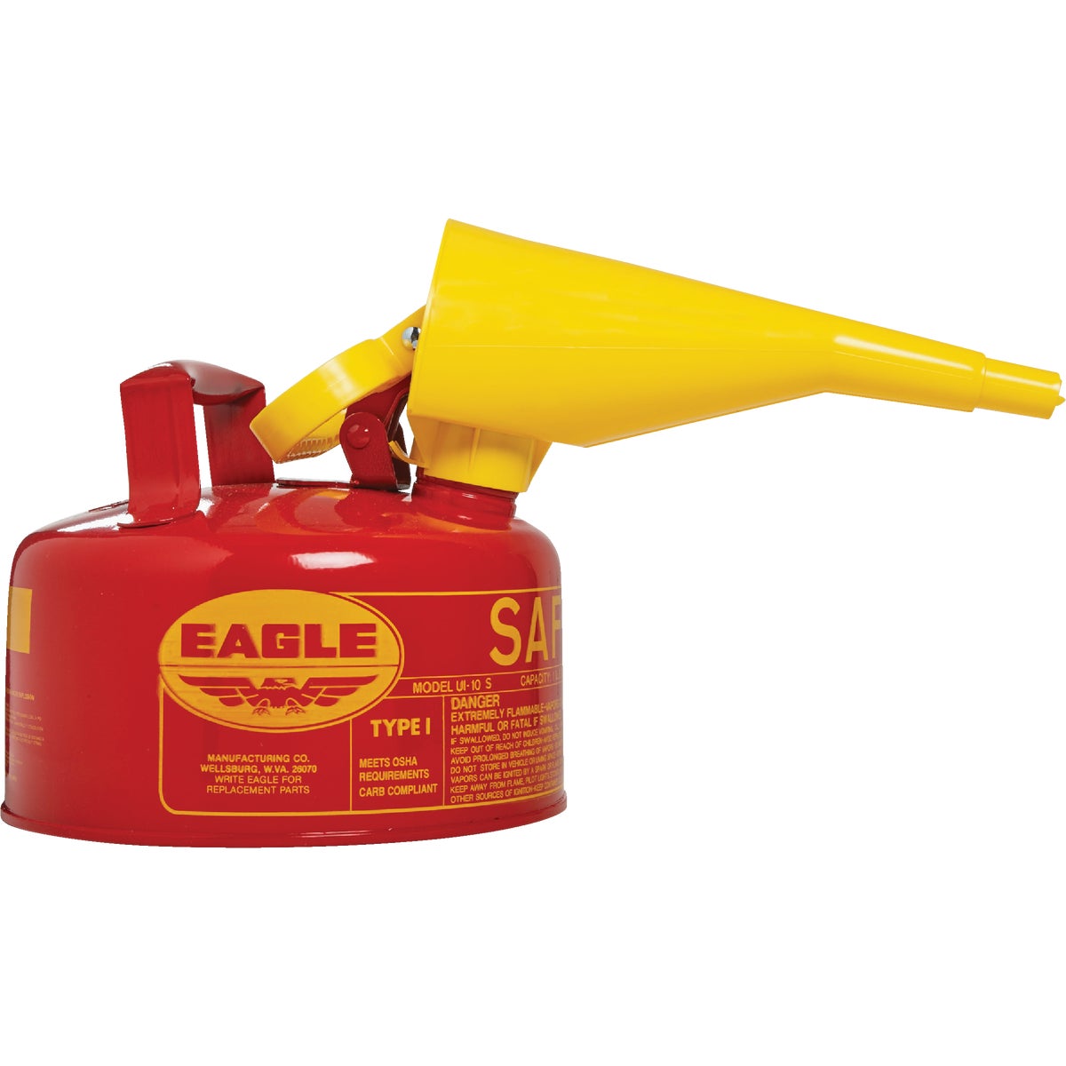 Eagle 1 Gal. Type I Galvanized Steel Gasoline Safety Fuel Can, Red