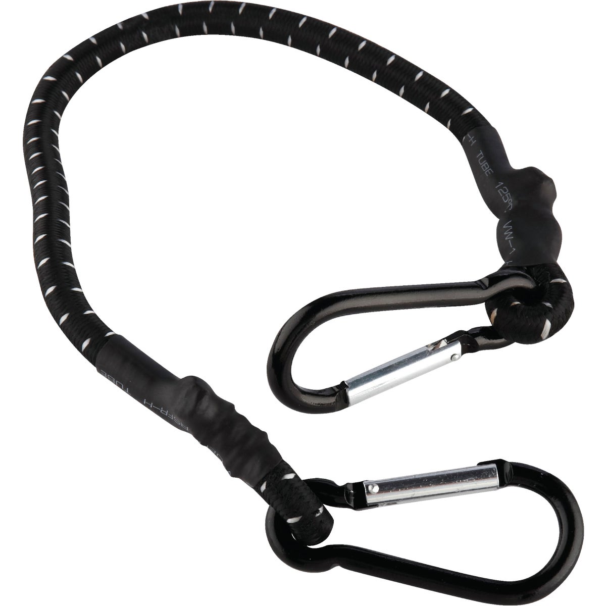 Erickson 1 In. x 24 In. Industrial Bungee Cord with Carabiner Hooks, Black