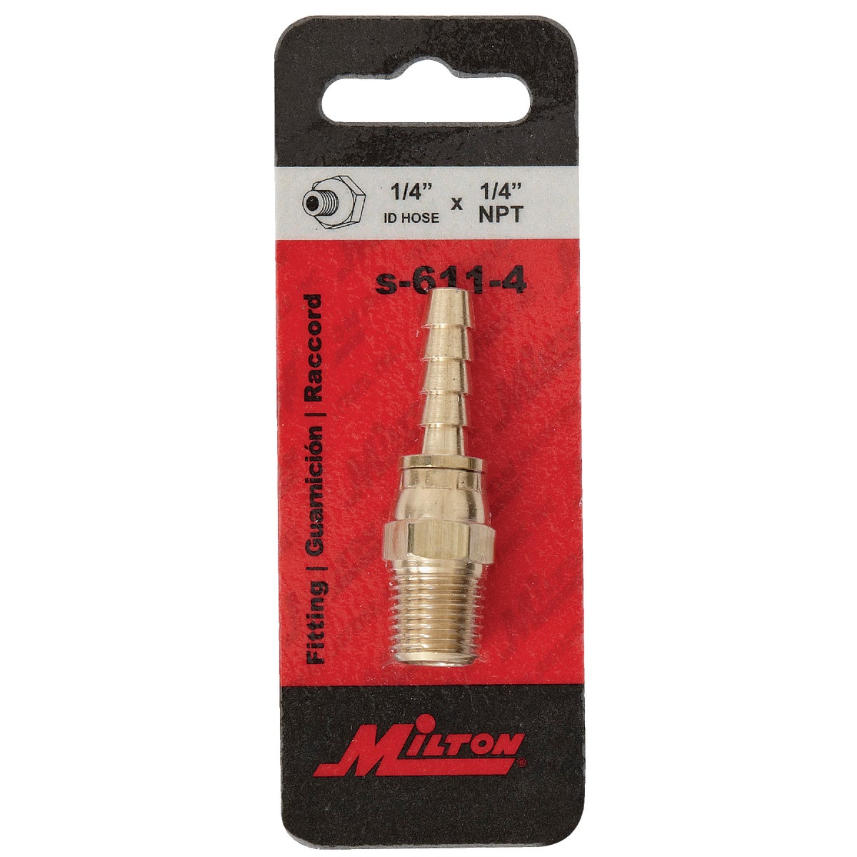 Milton Full Swivel 1/4 In. MPT x 1/4 In. Swivel Brass Plug