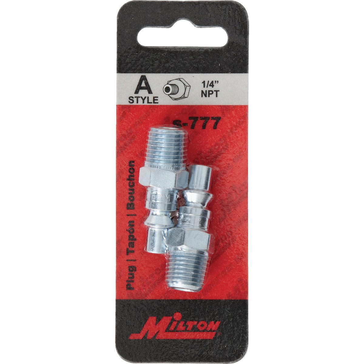 Milton 1/4 In. MPT Steel-Plated A-Style Plug