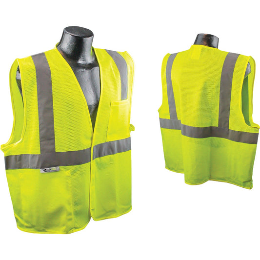 Radians Rad Wear ANSI Class 2 Hi Vis Green Safety Vest XL