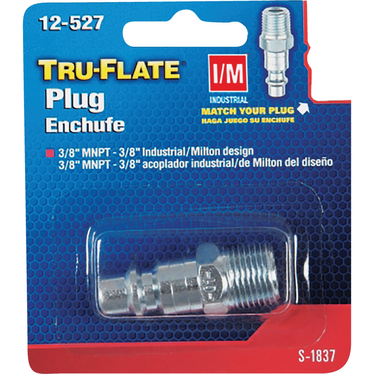 Tru-Flate Industrial/Milton 3/8 In. MNPT Steel Industrial Plug