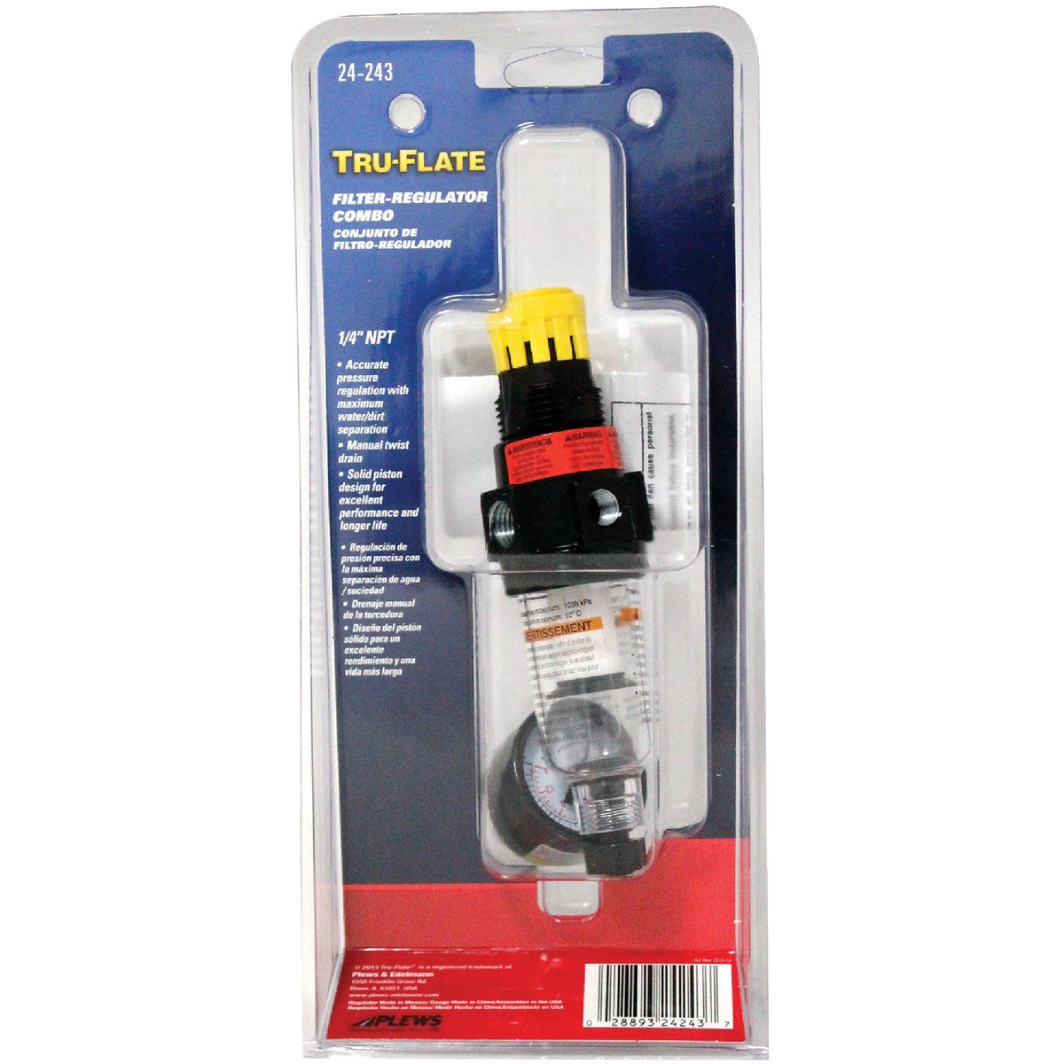 Tru-Flate 1/4 In. FNPT 150 PSI Mini Pressure Regulator