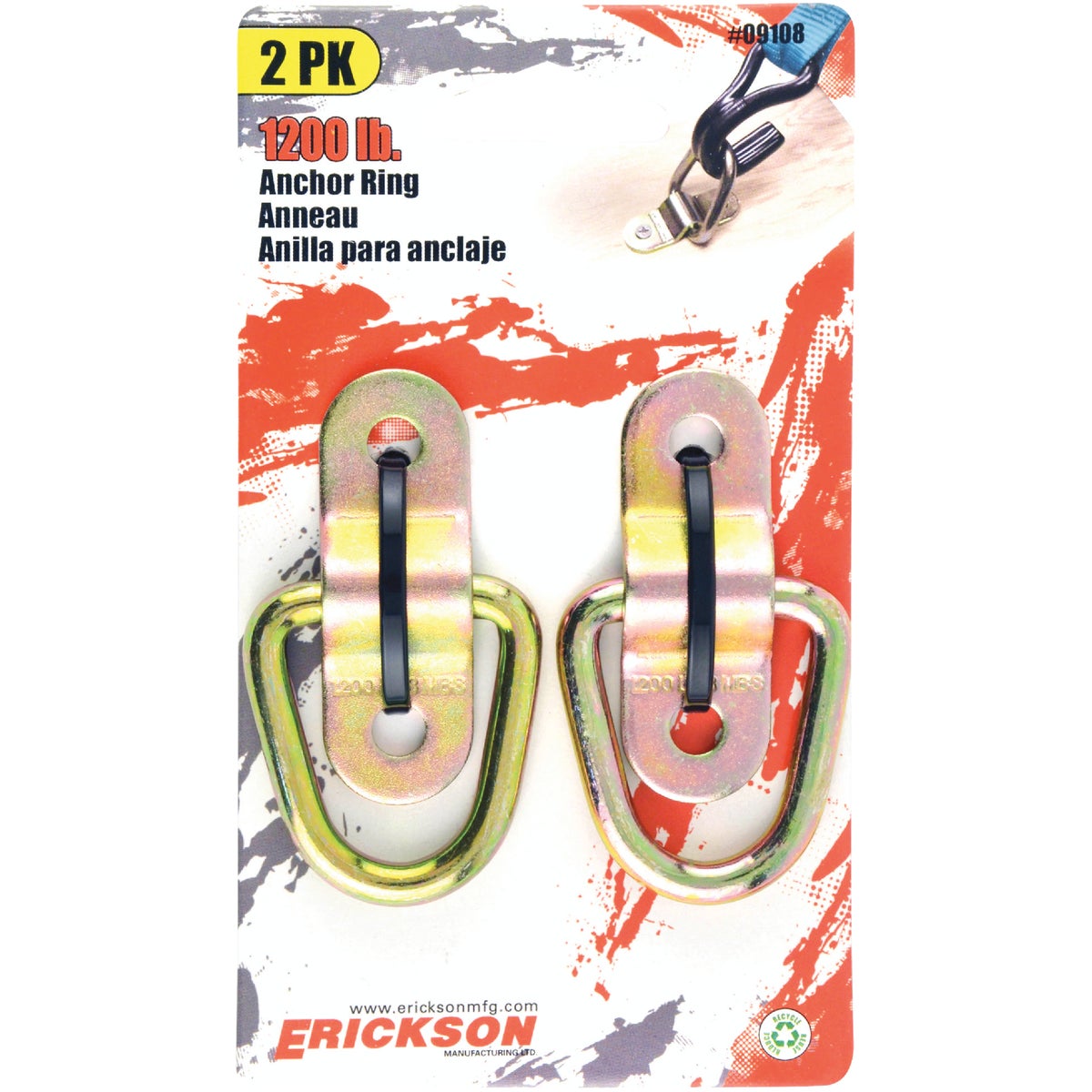 Erickson Surface 1200 Lb. Anchor Ring (2-Pack)