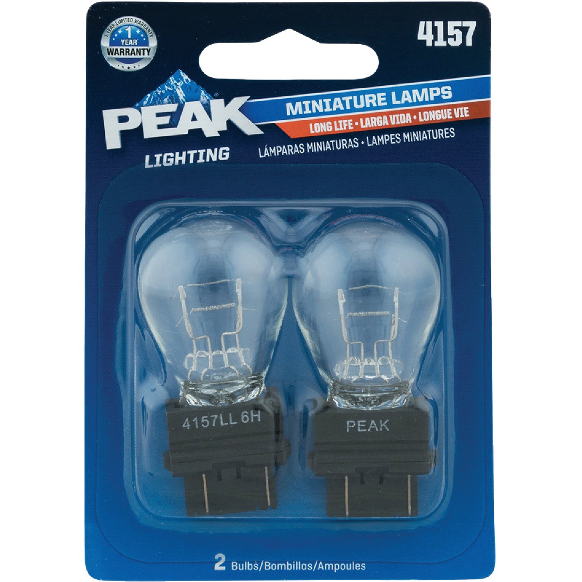 PEAK 4157 12.8/14V Mini Incandescent Automotive Bulb (2-Pack)