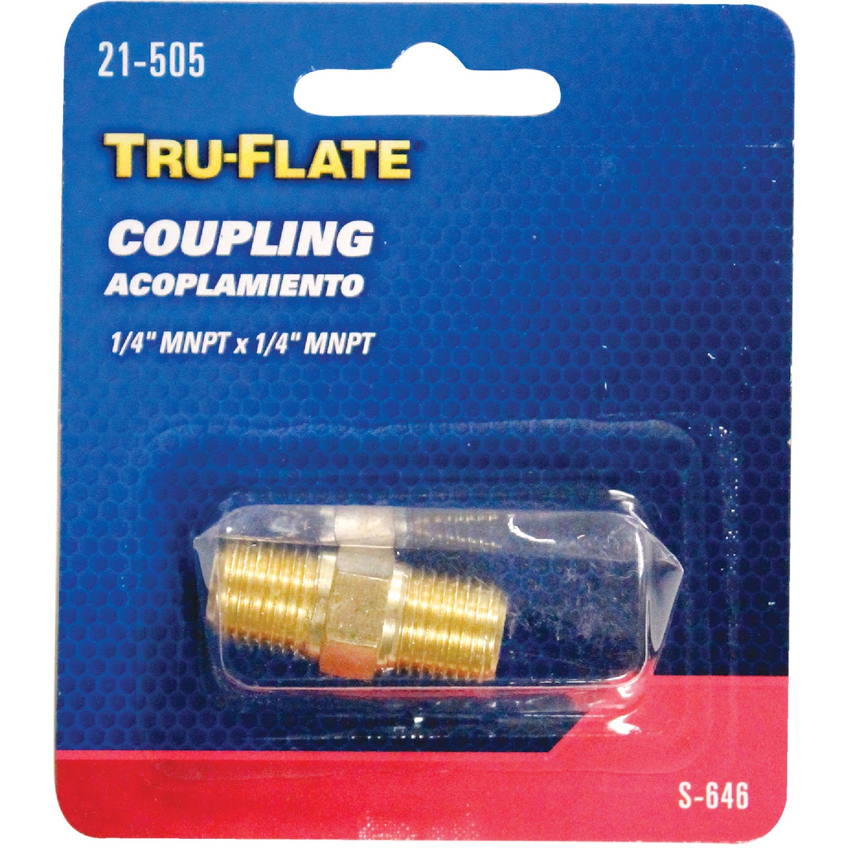 Tru-Flate Male 1/4 In. MNPT Brass Coupler