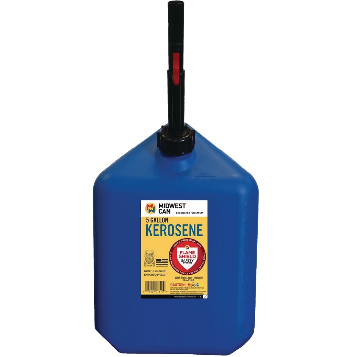 Midwest Can 5 Gal. Plastic Auto Shut Off Kerosene Fuel Can, Blue