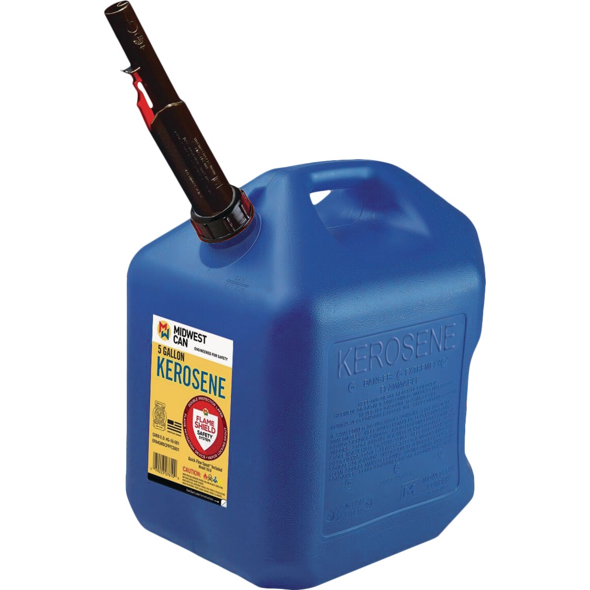 Midwest Can 5 Gal. Plastic Auto Shut Off Kerosene Fuel Can, Blue