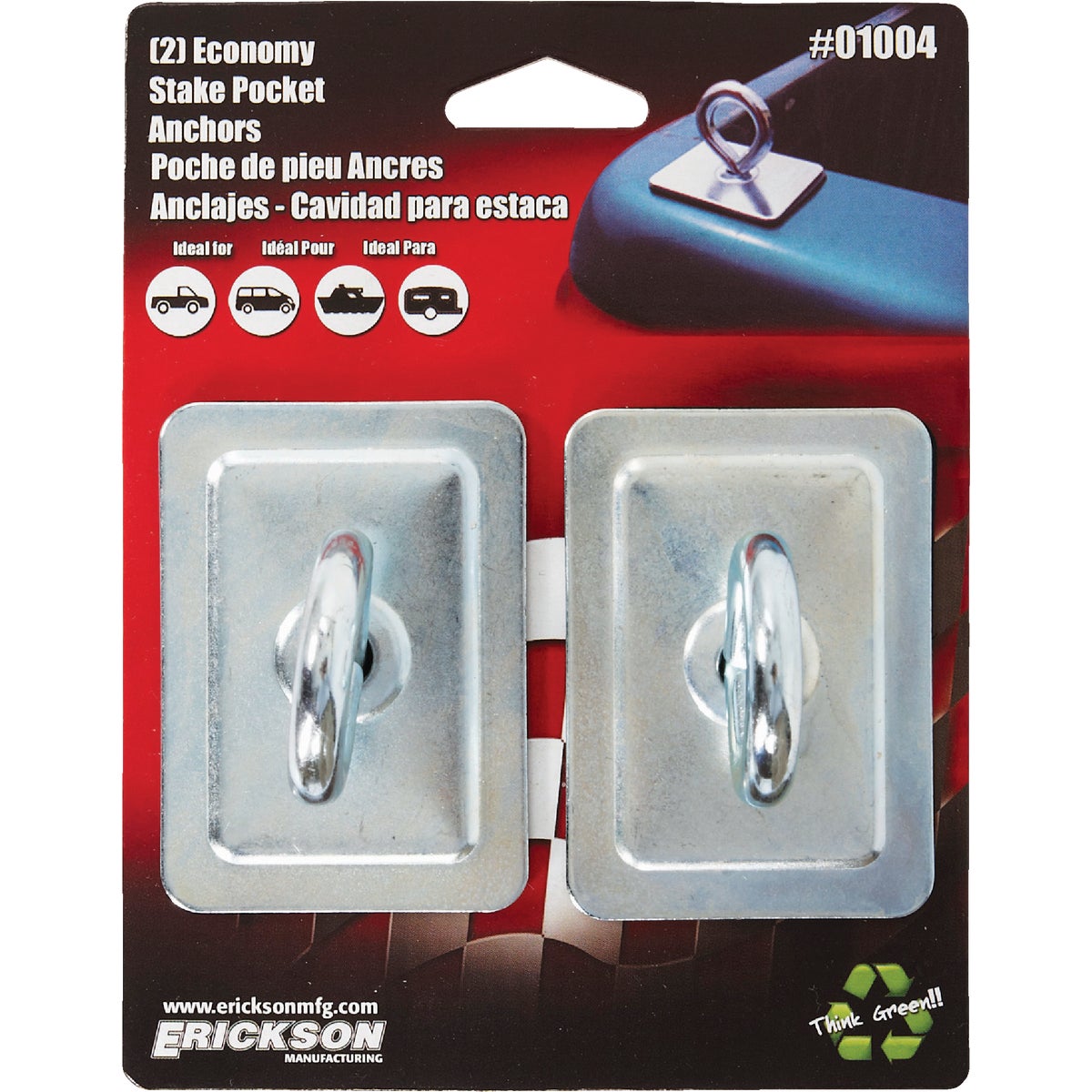 Erickson Steel & Rubber Stake Pocket Anchor