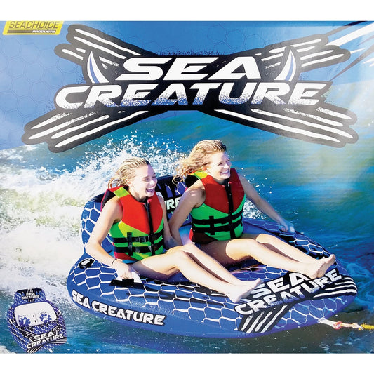 Seachoice Sea-Creature 60 In. x 58 In. Open Top Towable Tube, 1 to 2 Rider (340 Lb.)