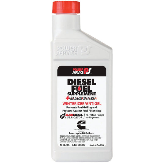 Power Service 16 Oz. Diesel Winterizer/Anti-Gel Fuel Supplement +Cetane Boost