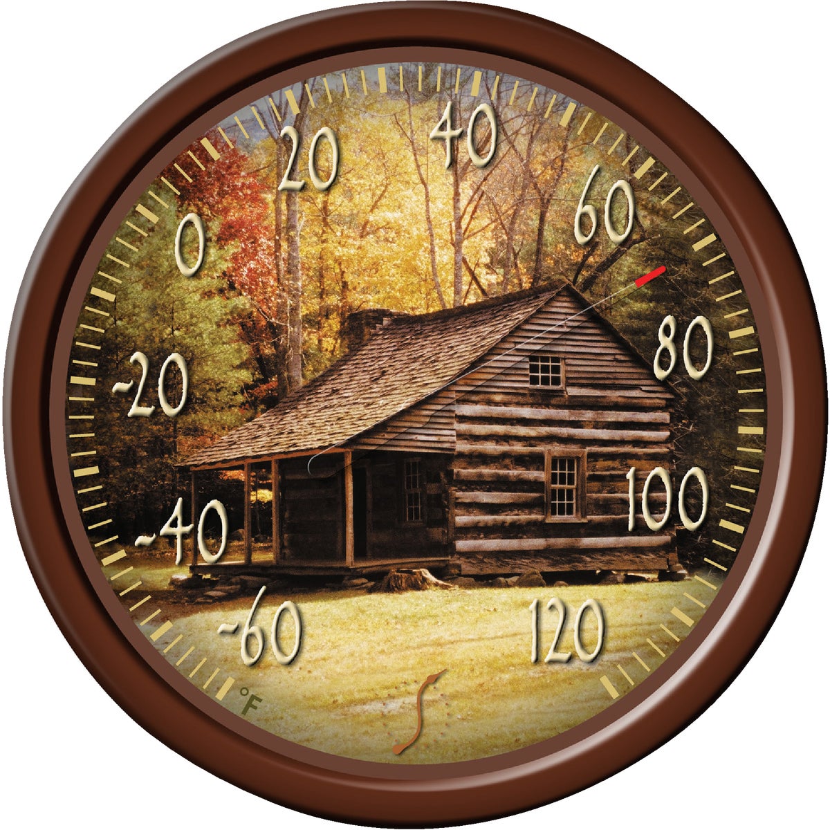 Taylor SpringField 13-1/4" Dia Plastic Dial Lodge Indoor & Outdoor Thermometer