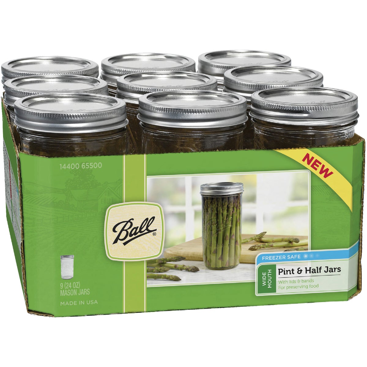 Ball 1-1/2 Pint Wide Mouth Mason Canning Jar (9-Count)