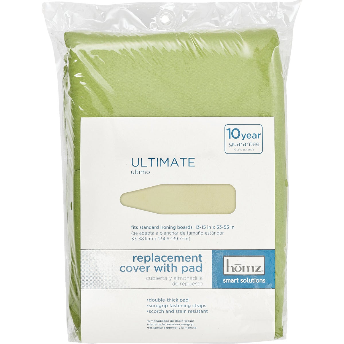 Homz Sage Green Heavy Use Ironing Board Cover/Pad