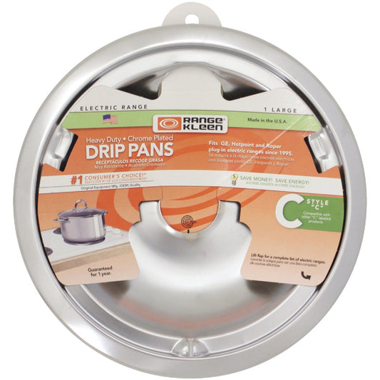 Range Kleen Electric 8" Style C Round Chrome Drip Pan