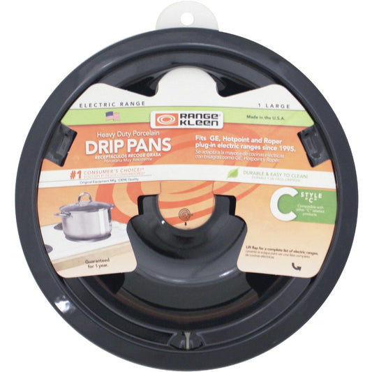 Range Kleen Electric 8" Style C Round Black Drip Pan