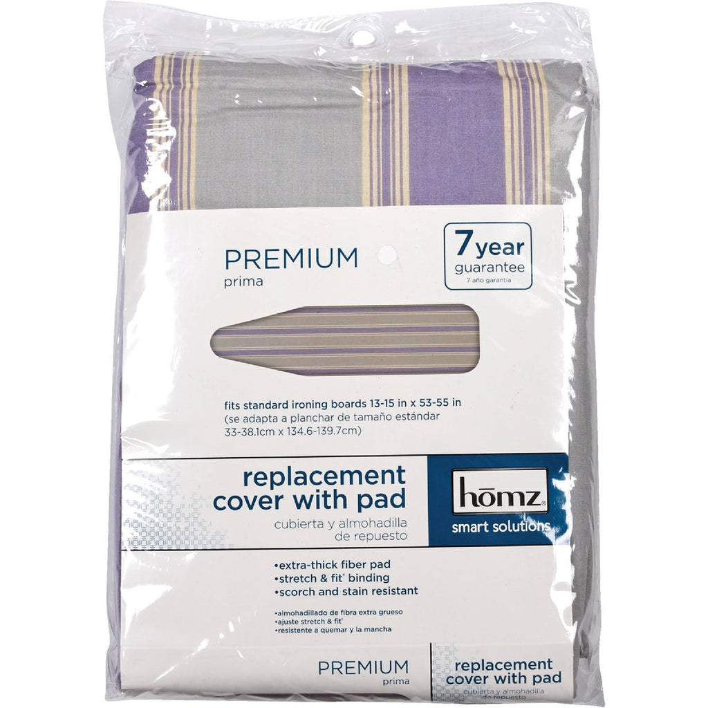 Homz Bi-Weekly Purple Neo Stripe Ironing Board Cover/Pad