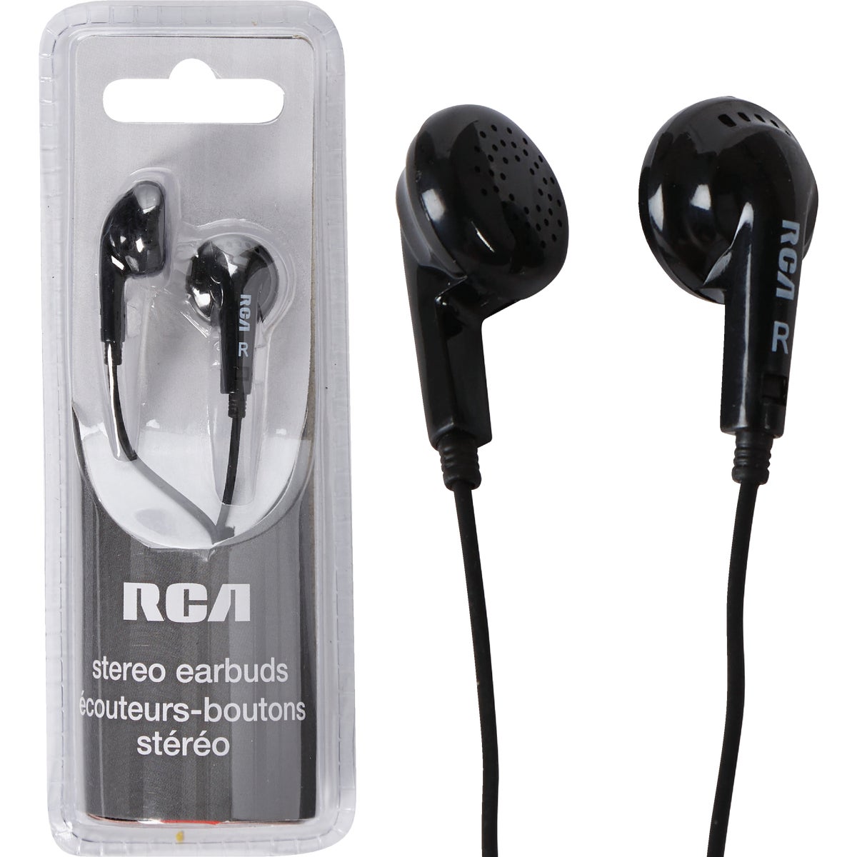 RCA Black Stereo Earbuds