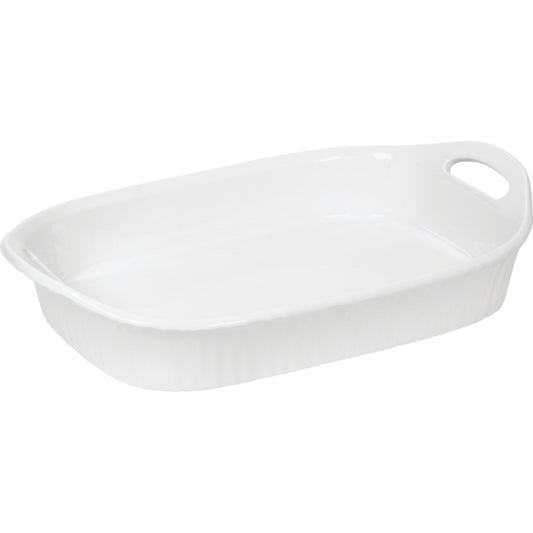 Corningware 3-Quart Stoneware French White Oblong Casserole Dish