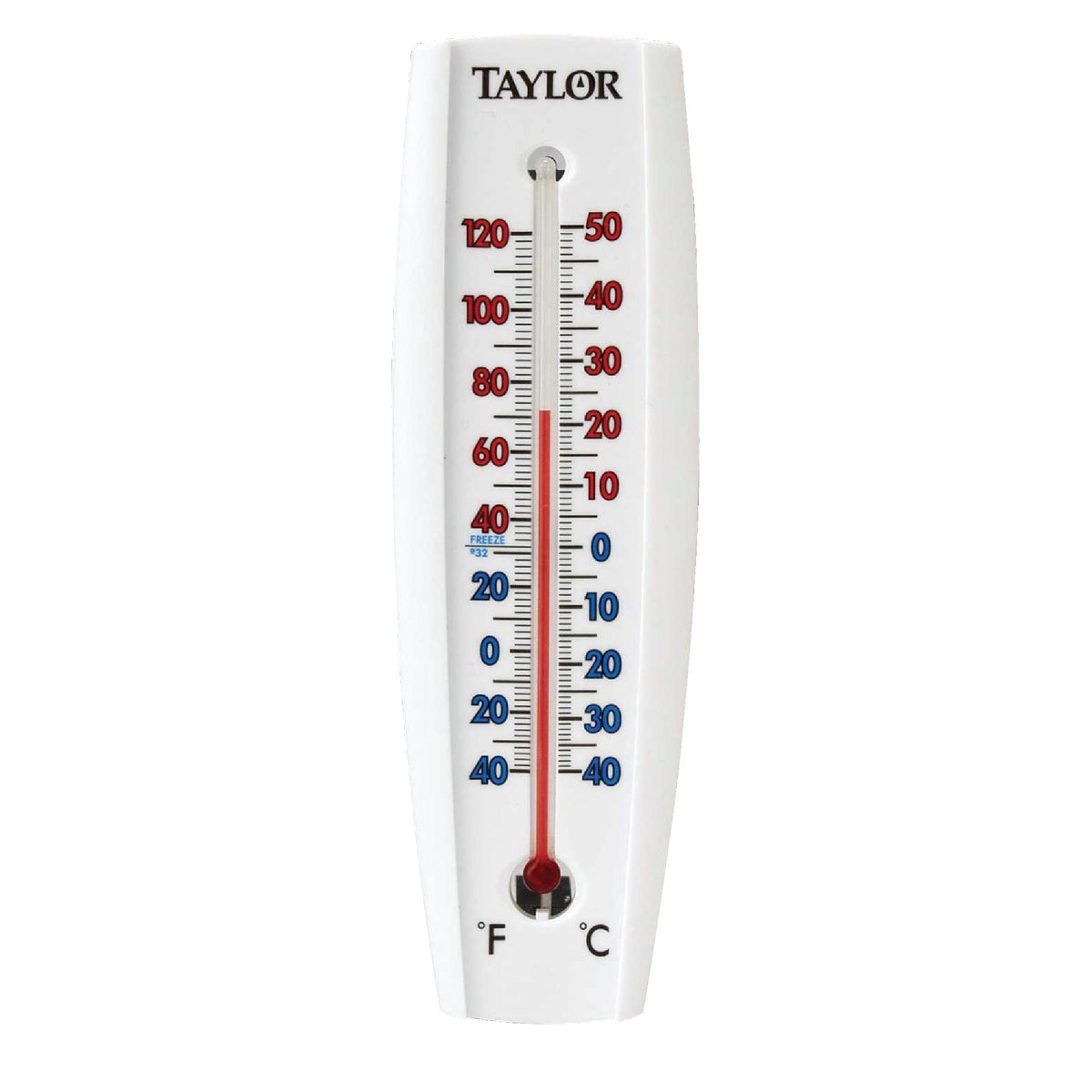 Taylor 2-3/8" W x 7-5/8" H Aluminum Tube Indoor & Outdoor Thermometer